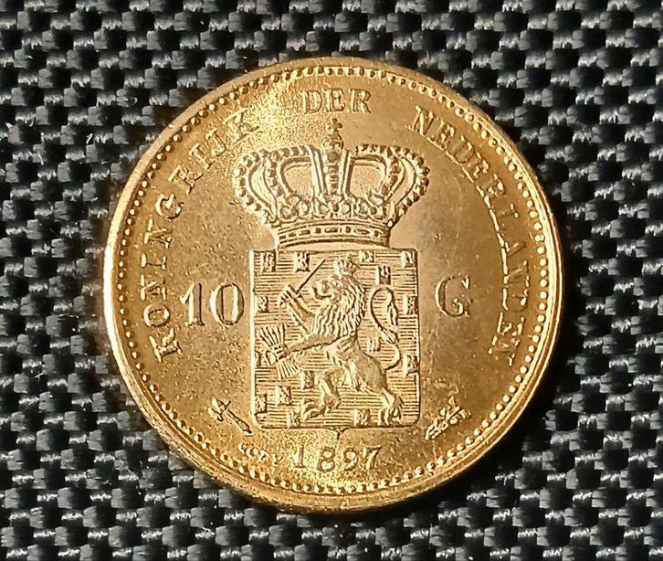 (BLACK FRIDAY 50%) Wilhelmina 10 Gulden tientje 1897, Postzegels en Munten, Munten | Nederland, Losse munt, 10 gulden, Koningin Wilhelmina