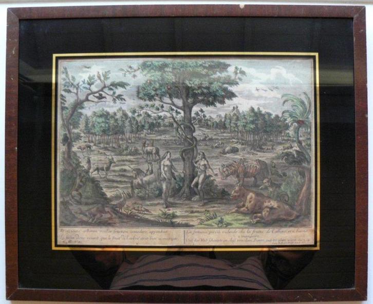 ingekleurde ets, Antiek en Kunst, Kunst | Schilderijen | Klassiek, Ophalen of Verzenden