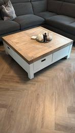Vierkante salontafel met 4 lades, Ophalen, Gebruikt, 100 tot 150 cm, Vierkant