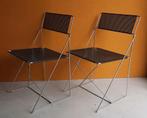 Niels Jørgen Haugesen design stoelen, vintage, metaal, Huis en Inrichting, Stoelen, Twee, Vintage, Ophalen of Verzenden, Metaal