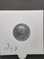 25 cent 1897 Koningin Wilhelmina, Zilver, 25 cent, Ophalen of Verzenden, Koningin Wilhelmina