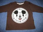 Bruin shirt, 74, H+M Mickey Mouse, Kinderen en Baby's, Babykleding | Maat 74, Shirtje of Longsleeve, Ophalen of Verzenden, Jongetje