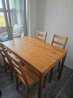 IKEA houten eettafel + 4 stoelen, Ophalen of Verzenden, Gebruikt
