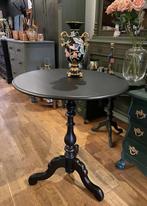 Vintage rond tafeltje grote wijntafel bijzettafel zwart VdlM, Ophalen