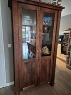 Notenhouten geoliede vitrine of buffet kast in goede staat, Huis en Inrichting, Ophalen, 100 tot 150 cm, 150 tot 200 cm, 25 tot 50 cm