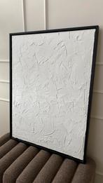 Abstract wit schilderij canvas met lijst structuur japandi, Antiek en Kunst, Kunst | Schilderijen | Abstract, Ophalen
