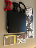 PlayStation 3, inclusief 6 spellen, Ophalen of Verzenden, Zo goed als nieuw, Met 2 controllers, Slim
