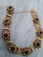 Prachtige oude 14 karaat met granaten armband, Ophalen of Verzenden, Goud, Armband, Met edelsteen