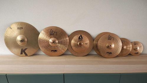 Diverse cymbals / bekkens Paiste Alpha / Zildjian K dark, Muziek en Instrumenten, Instrumenten | Onderdelen, Gebruikt, Drums of Percussie