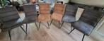 4 of 6 eetkamerstoelen 2x cognac kleur en 4x taupe/antraciet, Ophalen, Zo goed als nieuw, Overige kleuren, Vier