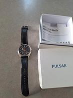 Pulsar Quartz Herenhorloge Chronograph 42mm, Ophalen of Verzenden, Zo goed als nieuw, Leer, Overige merken