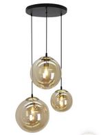 Prachtige hanglamp met 3 glazen bollen, Ophalen, Zo goed als nieuw, 75 cm of meer
