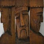 Sculptuur Jezus hoofd houtgesneden beeld ornament console, Antiek en Kunst, Ophalen of Verzenden