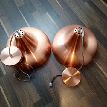 2x Bronzen Hanglampen - Zeer Goede Staat