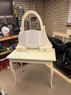 Kaptafel met spiegel en lades + antraciet stoel, Huis en Inrichting, Ophalen, Gebruikt, 100 tot 150 cm, 50 tot 100 cm