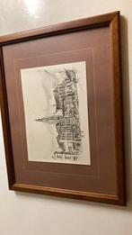 2 Etsen van Grote Kerk  en markt van Breda, Ophalen of Verzenden