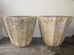 Spaanse betonnen bloempotten. Doorsnee 42 cm ( buitenkant),, Tuin en Terras, Ophalen, 40 cm of meer, Rond, Nieuw