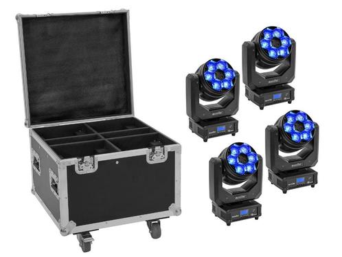 EUROLITE Set 4x LED TMH-H240 Beam/Wash/Flower Effect + Case, Muziek en Instrumenten, Licht en Laser, Nieuw, Licht, Geluidgestuurd