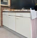 Keukenblok - Wit met RVS blad, Huis en Inrichting, Keuken | Complete keukens, Ophalen, Gebruikt, Wit, Enkelwandige keuken