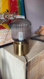 IKEA SOLKLINT tafellamp – messing / grijs helder glas, Ophalen, Zo goed als nieuw, Glas, Minder dan 50 cm