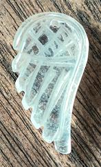 CV11 Ketting hanger engel vleugel bergkristal 30x18mm, Nieuw, Met edelsteen, Kruis of Symbool, Steen of Mineraal