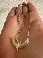 M185/Zilveren Bijzonder Model ketting met Zirkonia, Gebruikt, Verzenden, X, Zilver