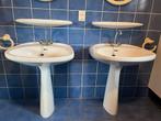 Te koop 2 wastafels van villeroy en boch met zuil + planchet, Ophalen, Gebruikt, 50 tot 100 cm, Minder dan 100 cm