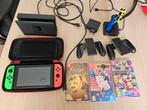Nintendo Switch v2 met 3 spellen en travel case, Spelcomputers en Games, Spelcomputers | Nintendo Switch, Ophalen of Verzenden