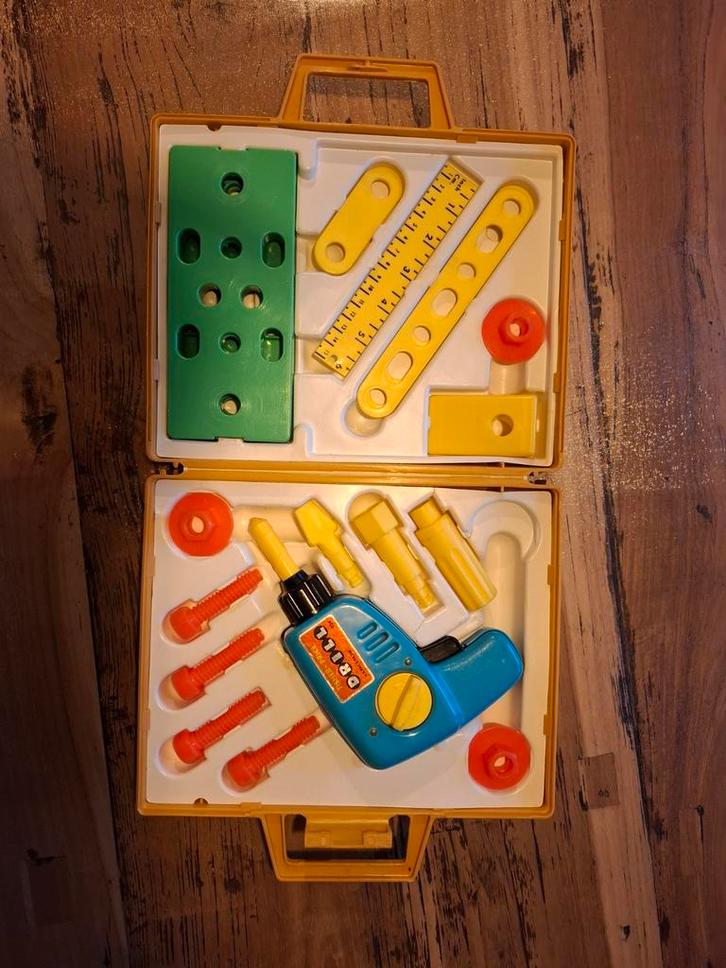 Fisher Price Tool Kit Vintage jaar 1977 gereedschap Koffer, Kinderen en Baby's, Speelgoed | Fisher-Price, Zo goed als nieuw, Speelset