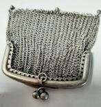 verzilverd beursje - 7x8 cm - beurs - vintage - knipbeursje, Ophalen of Verzenden
