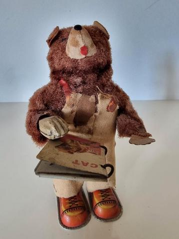 Vintage blikken speelgoed lezende beer, made in Japan beschikbaar voor biedingen