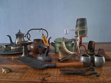 Partij Vintage Antieke koperen accessoires  beschikbaar voor biedingen