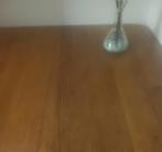 Vierkante blank eiken eetkamertafel, Huis en Inrichting, Tafels | Eettafels, Ophalen, Gebruikt, Vijf personen of meer, 100 tot 150 cm