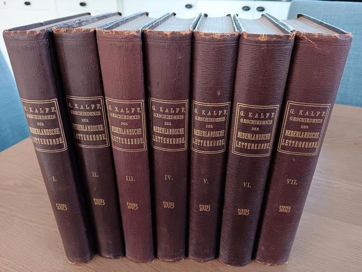 G. Kalff - Gesch.Nederlandsche Letterkunde 7 dln 1e druk, Antiek en Kunst, Antiek | Boeken en Bijbels, Ophalen of Verzenden