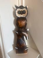 Houten Uil Beeld, Ophalen, Zo goed als nieuw, Hout, Dierenbeeld