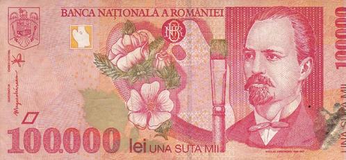 ROMANIA 100.000 LEI, Postzegels en Munten, Bankbiljetten | Europa | Niet-Eurobiljetten, Overige landen, Verzenden