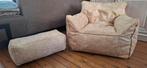 2 nieuwe beige/caramel Zitzakken Stoelen en Voetenbankje, Ophalen, Nieuw, Beige, Zitzakstoel