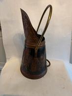 Antieke Koperen Kolenkit met Reliëf, Antiek en Kunst, Ophalen of Verzenden, Koper