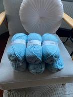 Zes bollen blauwe Zeeman Julia wol, Ophalen of Verzenden, Zo goed als nieuw, Blauw, Cilindervormig