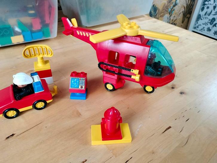 Duplo brandweer helikopter set, Kinderen en Baby's, Speelgoed | Duplo en Lego, Gebruikt, Duplo, Complete set, Ophalen of Verzenden