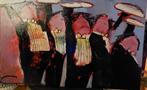 originele schilderij van Gerdine Duijsens - the Waiters, Antiek en Kunst, Ophalen