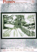 Cado sale permin groot borduurpakket, boerderij met koe 6813, Hobby en Vrije tijd, Borduren en Borduurmachines, Ophalen of Verzenden