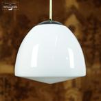 Antieke Art Deco Vintage Opaline Hanglamp Plafondlamp #6423, Huis en Inrichting, Lampen | Plafondlampen, Gebruikt, Ophalen, Glas