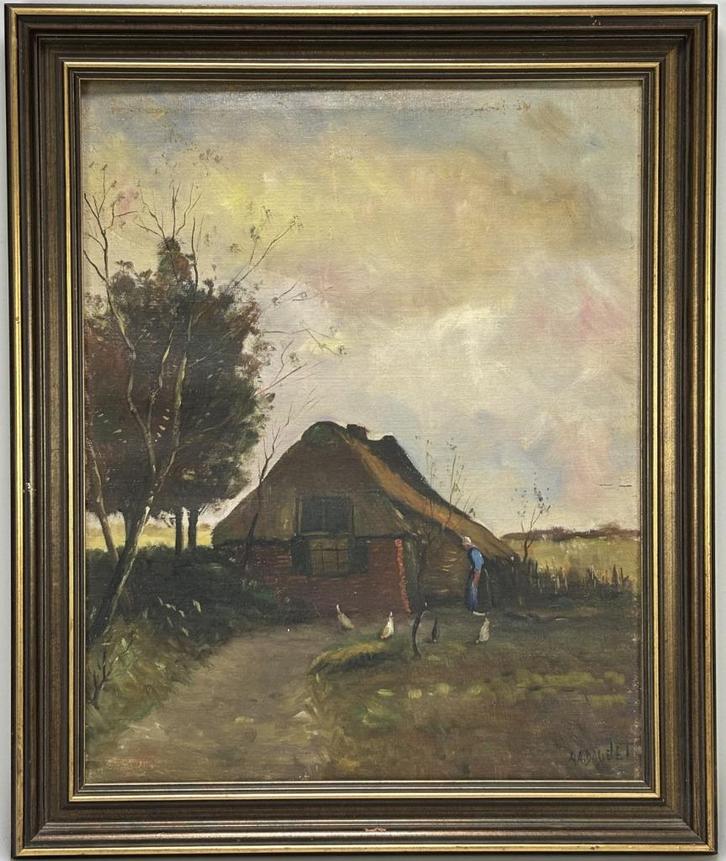 226. Olieverfschilderij, A.A. Dagelet, midden 20e eeuw, Antiek en Kunst, Kunst | Schilderijen | Klassiek, Ophalen of Verzenden