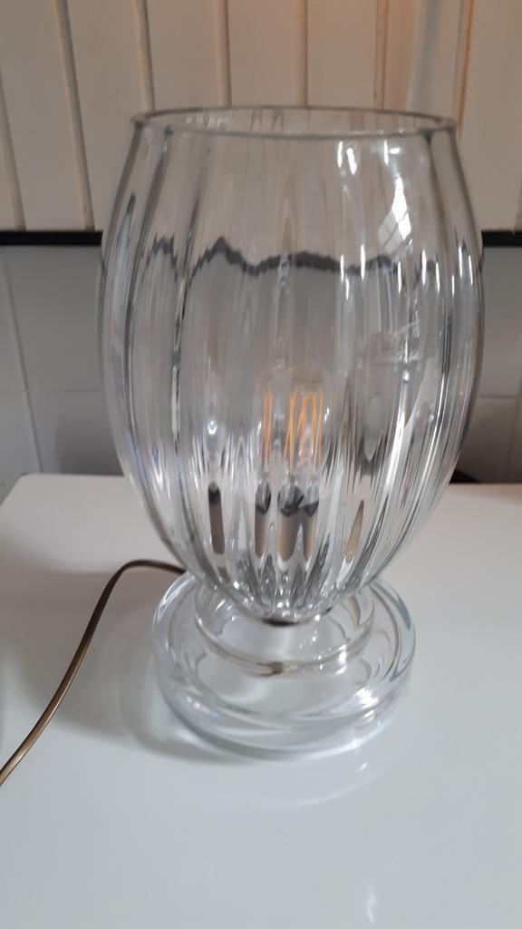 Glazen kast/tafellamp, Huis en Inrichting, Lampen | Tafellampen, Zo goed als nieuw, Minder dan 50 cm, Glas, Ophalen of Verzenden