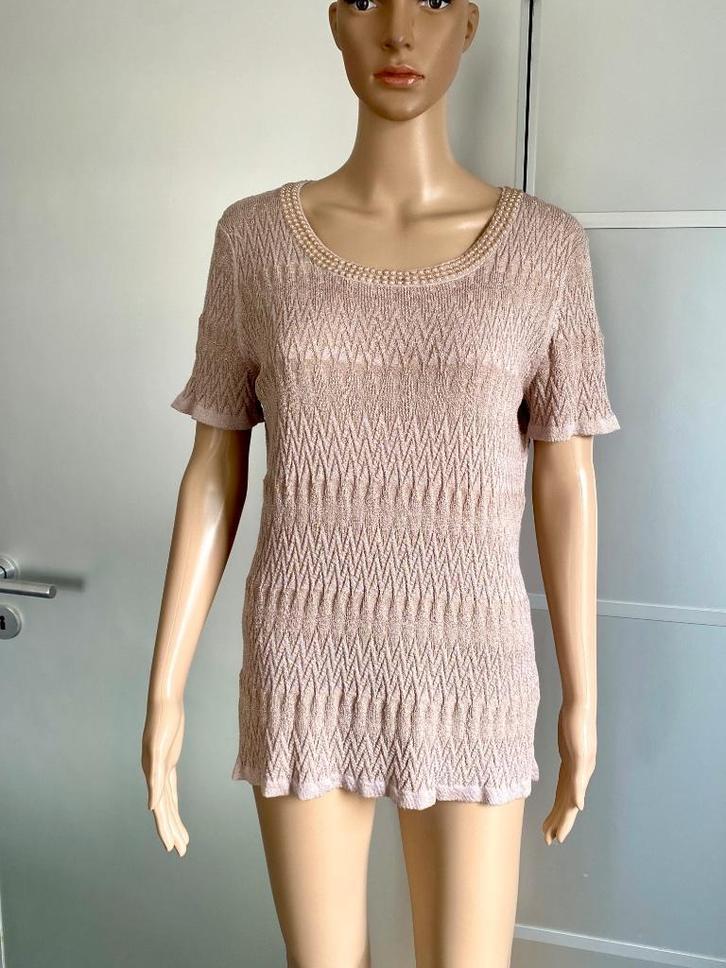 J125 Leo Guy maat 42=L truitje top fijn-gebreid beige, Kleding | Dames, Truien en Vesten, Zo goed als nieuw, Maat 42/44 (L), Beige