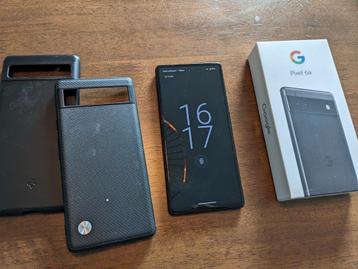 Google Pixel 6a Zwart (GrapheneOS) + 2 (Spigen) hoesjes beschikbaar voor biedingen