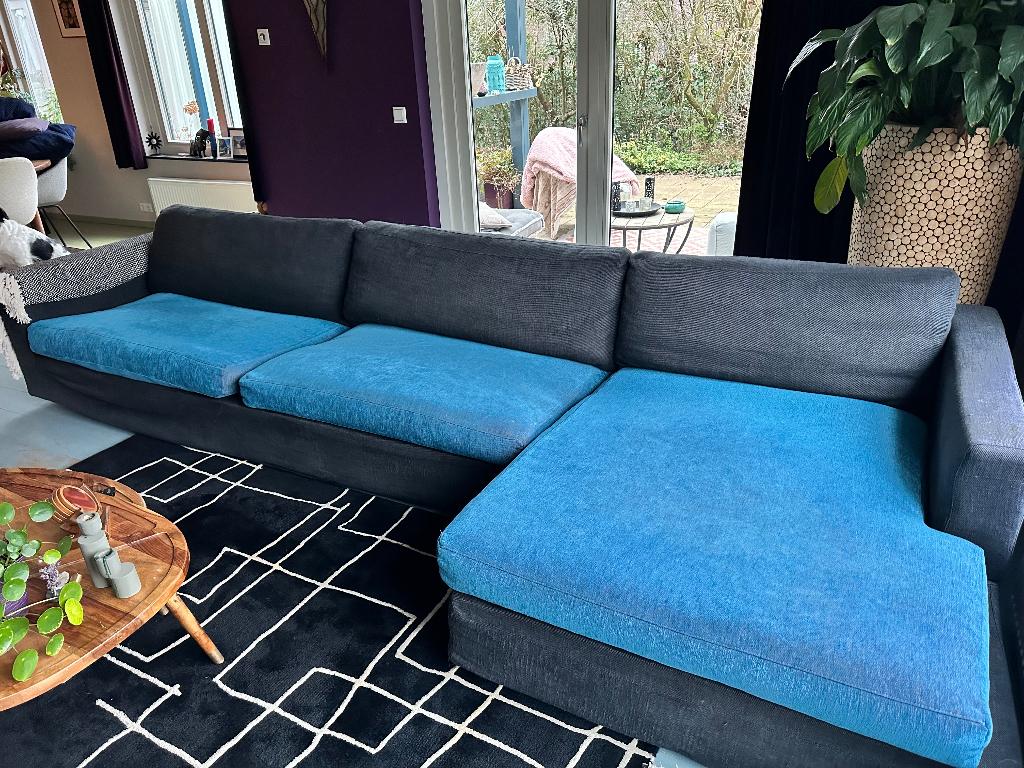 Linteloo bank, Huis en Inrichting, Banken | Bankstellen, Gebruikt, Hoekbank, Vierpersoons of meer, 300 cm of meer, 100 tot 125 cm