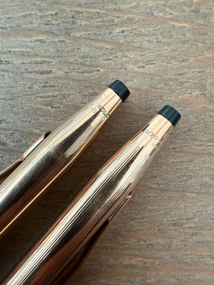 Vintage Cross Pennen Set - 1/20 14K Rolled Gold, Antiek en Kunst, Antiek | Kantoor en Zakelijk, Ophalen of Verzenden