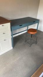 Ikea Bureau Alex turquoise grijs groen 132x58 met 2 lades, Huis en Inrichting, Ophalen, Zo goed als nieuw